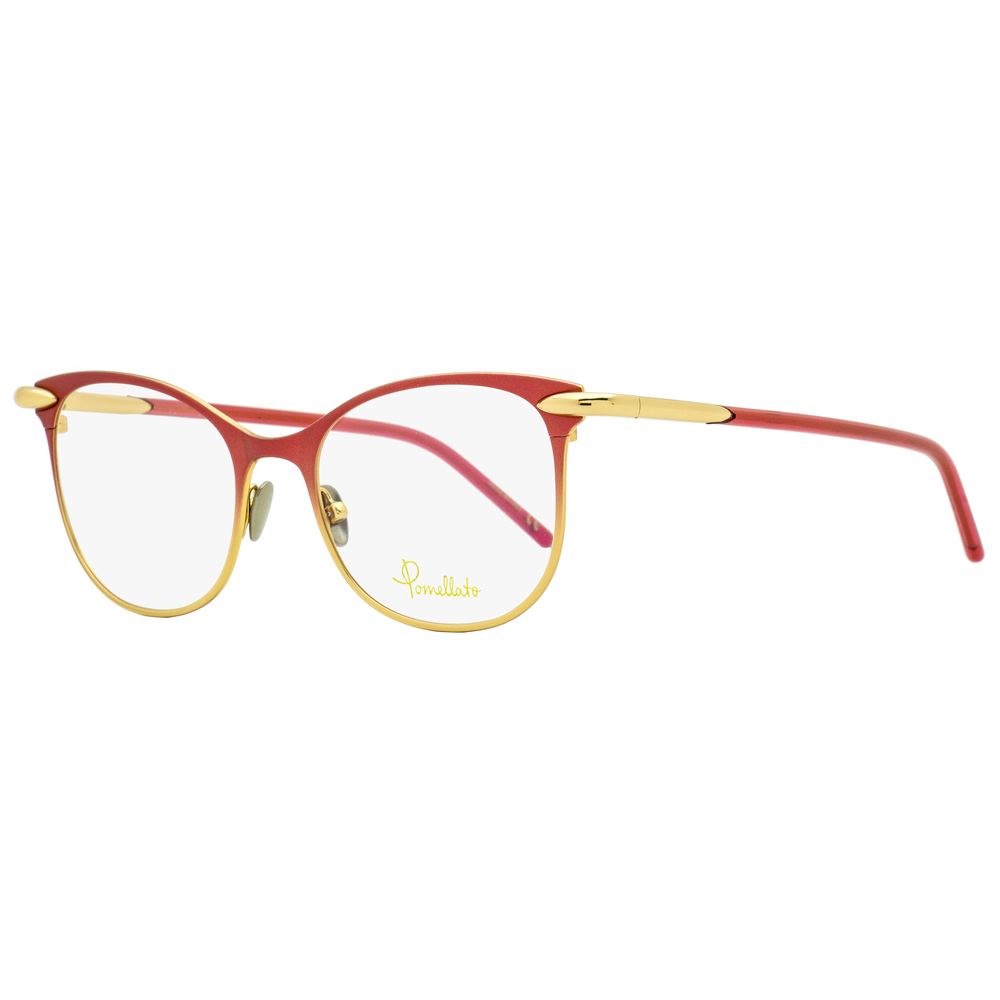 Pomellato Rectangular Eyeglasses PM0054O 004 Red/Gold 50mm